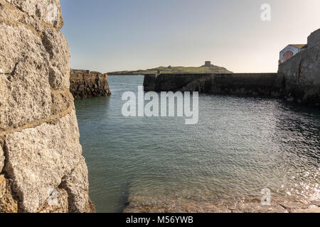 Coliemore Hafen ist in Dalkey (südlich von Dublin). Außerdem, im Mittelalter, Coliemore war der wichtigste Hafen für Dublin City. Stockfoto