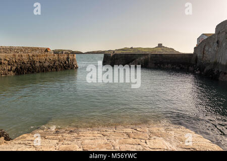 Coliemore Hafen ist in Dalkey (südlich von Dublin). Außerdem, im Mittelalter, Coliemore war der wichtigste Hafen für Dublin City. Stockfoto