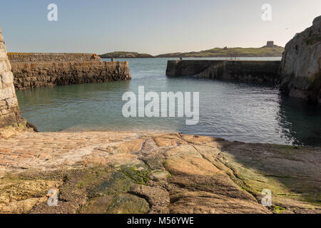 Coliemore Hafen ist in Dalkey (südlich von Dublin). Außerdem, im Mittelalter, Coliemore war der wichtigste Hafen für Dublin City. Stockfoto