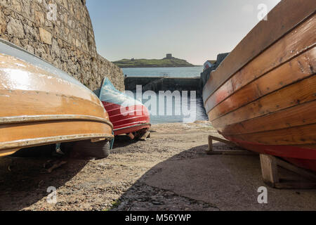 Coliemore Hafen ist in Dalkey (südlich von Dublin). Außerdem, im Mittelalter, Coliemore war der wichtigste Hafen für Dublin City. Stockfoto