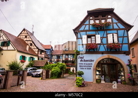 Colmar, eine Stadt in Haut-Rhin, Frankreich, berühmt für seinen Wein und für sein als Favorit französisches Dorf in 2013 gewählt Stockfoto