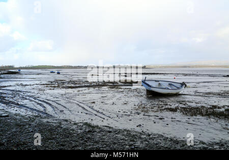 Blick von Sunderland Punkt bei Ebbe über den Fluss Lune, Morecambe, Lancashire, Großbritannien Stockfoto