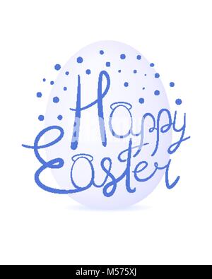 Frohe Ostern festliche Card Design. Glückwunsch Text mit Eiern und Polka Dot Elemente Stock Vektor