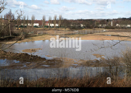 Brownfield Baustelle entwickelt für Gehäuse auf ex BOC factory Land in Birtley, North East England, Großbritannien Stockfoto