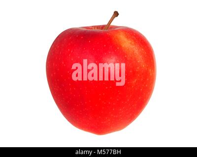 Großer roter Apfel isoliert auf weißem Hintergrund Stockfoto