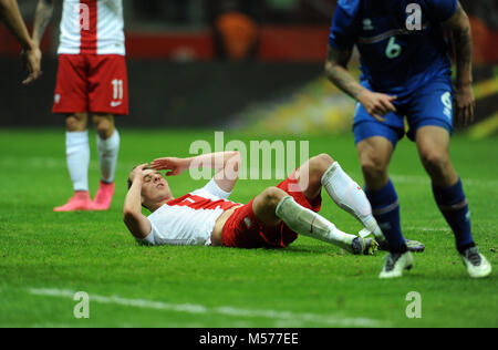 Warschau, Polen - November 13, 2015: EURO 2016 Europameisterschaft freundliches Spiel Polen - Island o/p Arkadiusz Milik Stockfoto