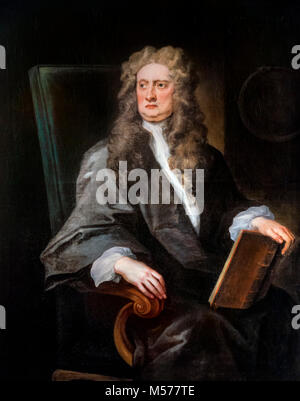 Sir Isaac Newton (1642-1727), Porträt der englische Physiker und Mathematiker von John Vanderbank, 1725 Stockfoto
