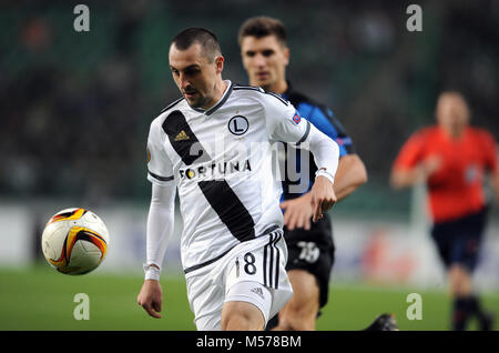 Warschau, Polen - 22. OKTOBER 2015: UEFA Europa League Gruppenphase Legia Warschau Club Brugge Belgien o/p: Michal Kucharczyk Stockfoto