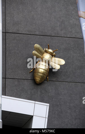 Synthetische Bienenstock Gestaltungsarbeit auf der Eureka Tower Gebäude in Melbourne Stockfoto