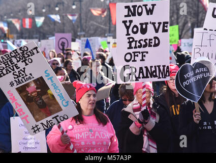 Der Philadelphia Frauen März auf dem Parkway in Philadelphia mit: Atmosphäre, wo: Philadelphia, Pennsylvania, United States Wenn: 20 Jan 2018 Credit: Hugh Dillon/WENN.com Stockfoto