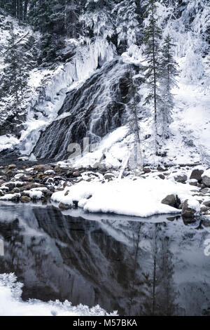 Ventilator fällt im Winter Alberta Kanada Stockfoto