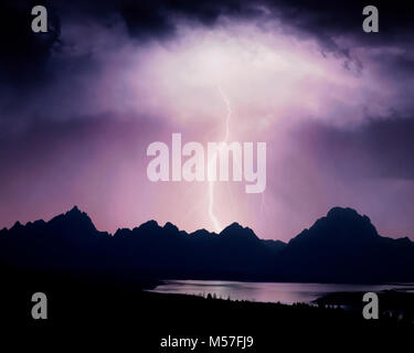 USA - WYOMING: Jackson Lake und Grand Teton Stockfoto