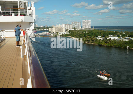 Auf Kreuzfahrtschiff Niew Amsterdam, Fort Lauderdale, Florida Stockfoto