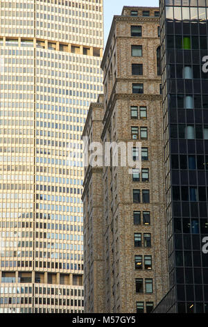 Verschiedene architektonische Stile von Gebäuden in New York City Stockfoto