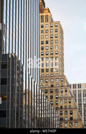 Verschiedene architektonische Stile von Gebäuden in New York City Stockfoto