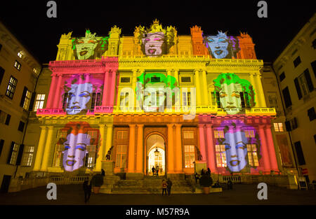 GENOVA (Genua) Italien, 28. Dezember 2016 - Palazzo Ducale, zeigen an Andy Warhol bei Exposition gewidmet Stockfoto