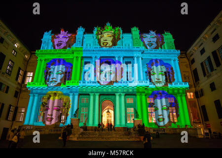 GENOVA (Genua) Italien, 28. Dezember 2016 - Palazzo Ducale, zeigen an Andy Warhol bei Exposition gewidmet Stockfoto