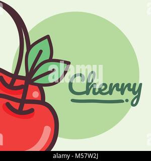 Kirsche Frucht Cartoon Stock Vektor