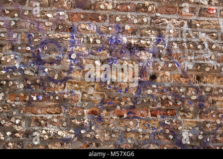 Brick Wall von Kaugummi Stockfoto