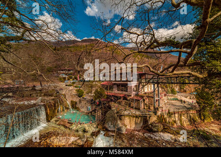 Loytra Pozar Hot Springs, eine der beliebtesten Reiseziel in Griechenland Stockfoto