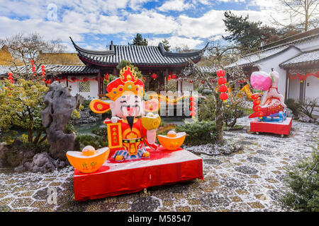 Chinesische Laterne Festival (yuánxiāo jié) in Dr. Sun Yat-Sen Classical Chinese Garden, Vancouver, British Columbia, Kanada Stockfoto