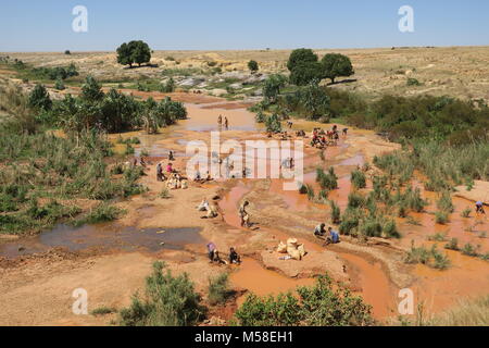 Sapphire Asylbewerber, Ilakaka, Madagaskar. Stockfoto