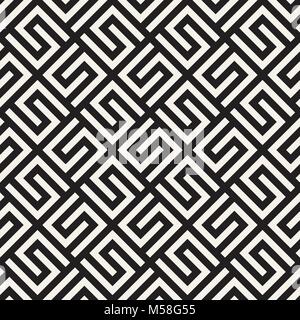 Vektor nahtlose Gittermuster. Moderne, elegante Textur mit Schwarzweiß-Gitter. Wiederholung der geometrischen Rasters. Stock Vektor