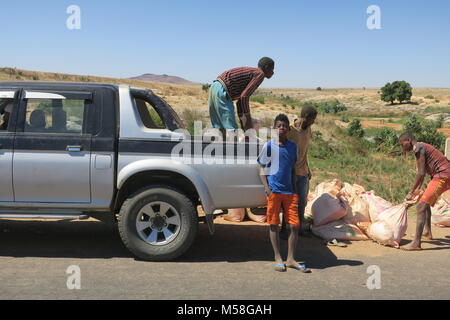 Sapphire Asylbewerber, Ilakaka, Madagaskar. Stockfoto