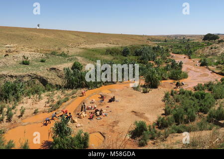 Sapphire Asylbewerber, Ilakaka, Madagaskar. Stockfoto