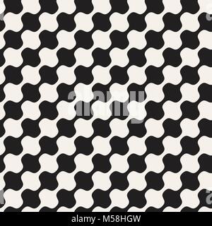 Monochrome Wellenlinien Design. Vektor geometrische nahtlose Muster Stock Vektor