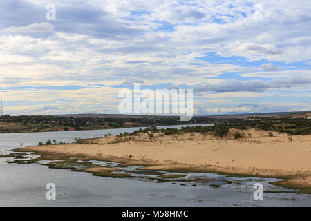 Weißer Sand Dünen bei Muine, Vietnam. Stockfoto