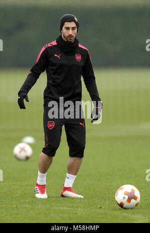 Von Arsenal Henrikh Mkhitaryan während des Trainings in London Colney, Hertfordshire. Stockfoto