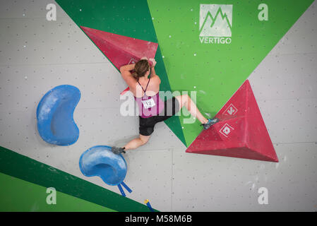 Die Niederlande. Amsterdam. 18-01-2017. Niederländische Meisterschaften Boulder. Nederlands Kampioenschap (NK) Boulder. Stockfoto