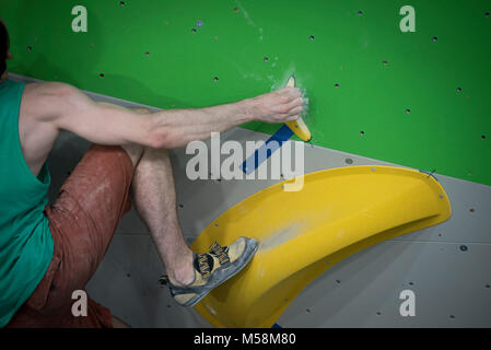 Die Niederlande. Amsterdam. 18-01-2017. Niederländische Meisterschaften Boulder. Nederlands Kampioenschap (NK) Boulder. Stockfoto