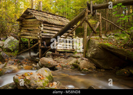 Mühle auf Noah "Bud" Ogle Platz in der Great Smoky Mountains National Park, Tennessee Stockfoto