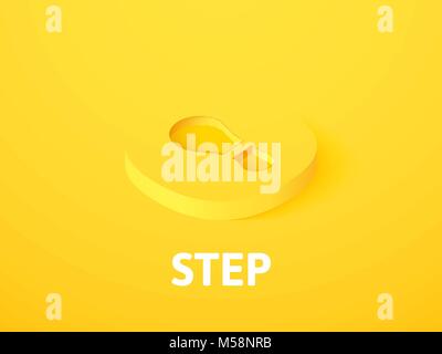 Schritt isometrische Symbol Farbe Hintergrund isoliert Stock Vektor