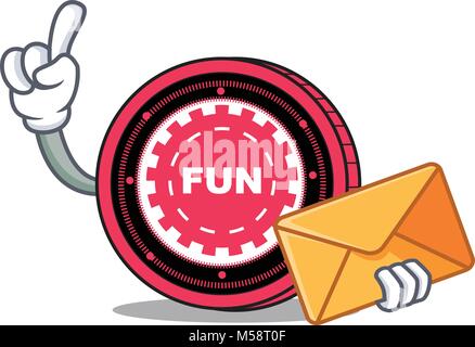 Mit Umschlag Kirmes Münze Charakter Cartoon Stock Vektor