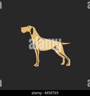 Golden Jagdhund mit Schatten Stock Vektor