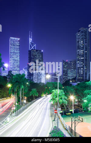 Skyline der Wolkenkratzer von der Kreuzung der Cotton Tree Drive und Garden Road, Chung Wan (Central District), Hong Kong Island, Hong Kong, China, EIN Stockfoto