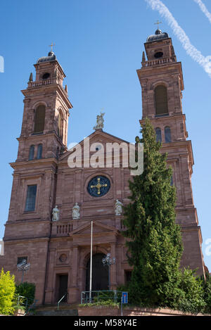 St. Johannes Nepomuk Kirche, Eberbach, Neckar, Baden-Württemberg, Deutschland Stockfoto