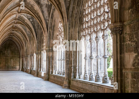 Das Kloster von Batalha spätgotischen Architektur in Portugal, vermischt mit der manuelinischen Stil), Batalha, Leiria, Portugal Stockfoto