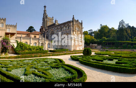 Bussaco Palace und Gärten (jetzt Bussaco Palace Hotel), im Jahre 1888 von König Karl I., in der Nähe von esposende, Portugal in Betrieb genommen Stockfoto