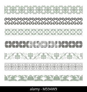 Satz von nahtlosen Schmuckrahmen Stock Vektor