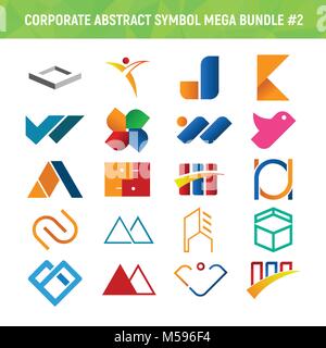 Corporate abstrakte Symbol Mega Bundle Pack Vector Illustration Graphic Design 2 Stock Vektor