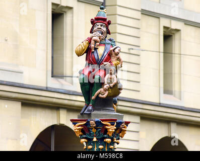 Die Kindlifresserbrunnen (Kind Esser Brunnen) Skulptur in Bern, Schweiz Stockfoto