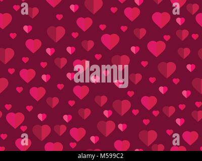 Valentinstag. 14. Februar. Nahtlose Muster mit Herzen. Festliche Hintergrund für Grußkarten, Banner und Poster. Vector Illustration Stock Vektor