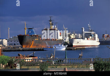 Libyen. Tripolis. Schiffe im Hafen. Stockfoto