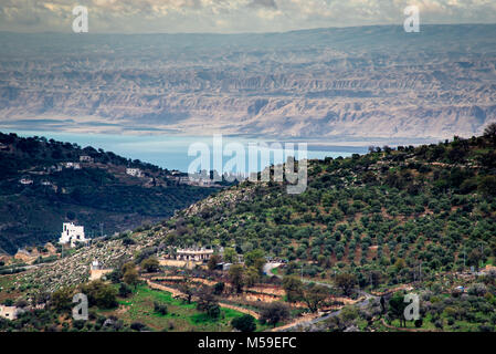 Toten Meer Blick von Amman. Stockfoto