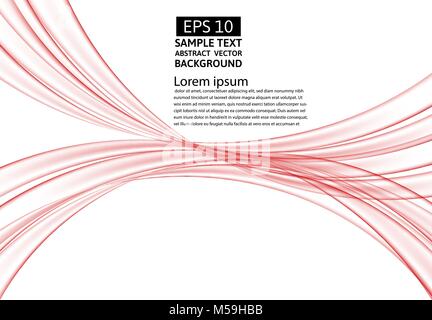 Rote Linien wave transparente Abstract vector Hintergrund Stock Vektor