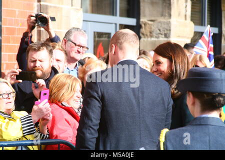 Sunderland, Großbritannien. 21.. Februar 2018. Der Herzog und die Herzogin von Cambridge eröffnen offiziell Sunderlands Fire Station Arts Hub. Sunderland, Großbritannien, Februar 21. 2018, Kredit: DEW/Alamy Live News Stockfoto